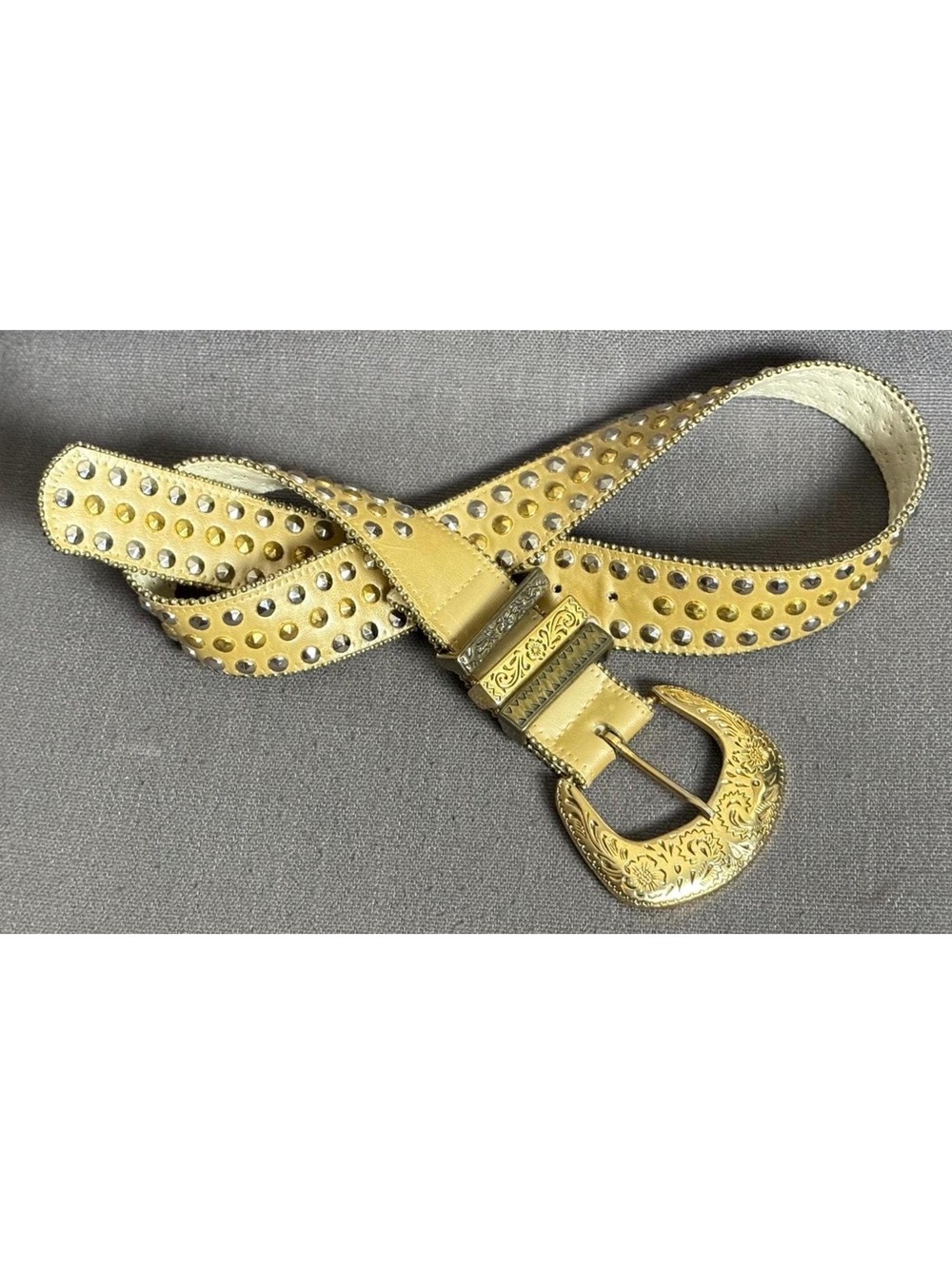 1980's Gold Studded Belt 80s Glitzy Glam Belt XS-S
